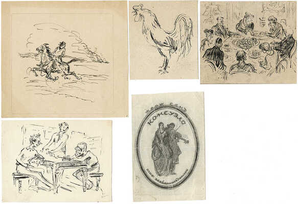 Бехтеев Владимир Георгиевич. Лот из шести иллюстраций к разным произведениям 